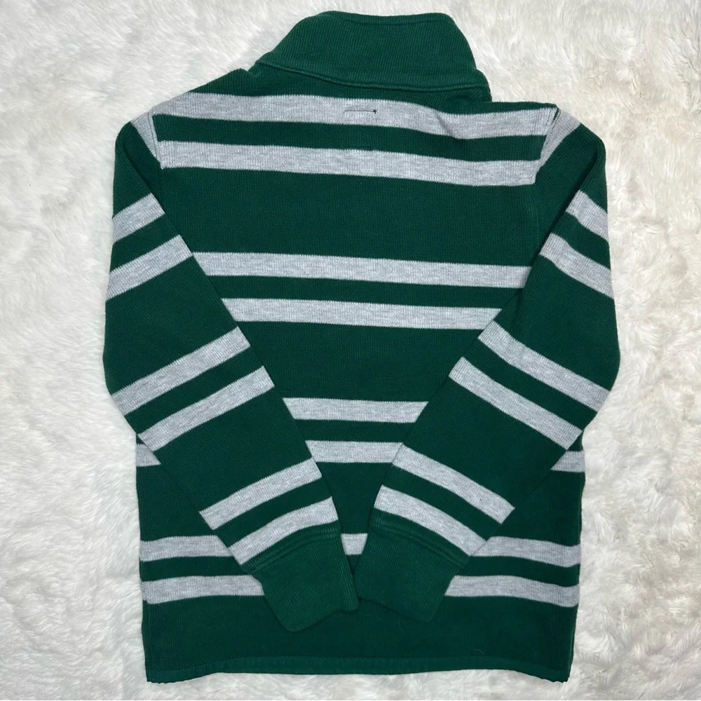 GAP Sweater Half-Zip Green & Grey Striped Size 7 - Picture 10 of 16